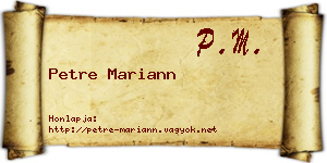 Petre Mariann névjegykártya